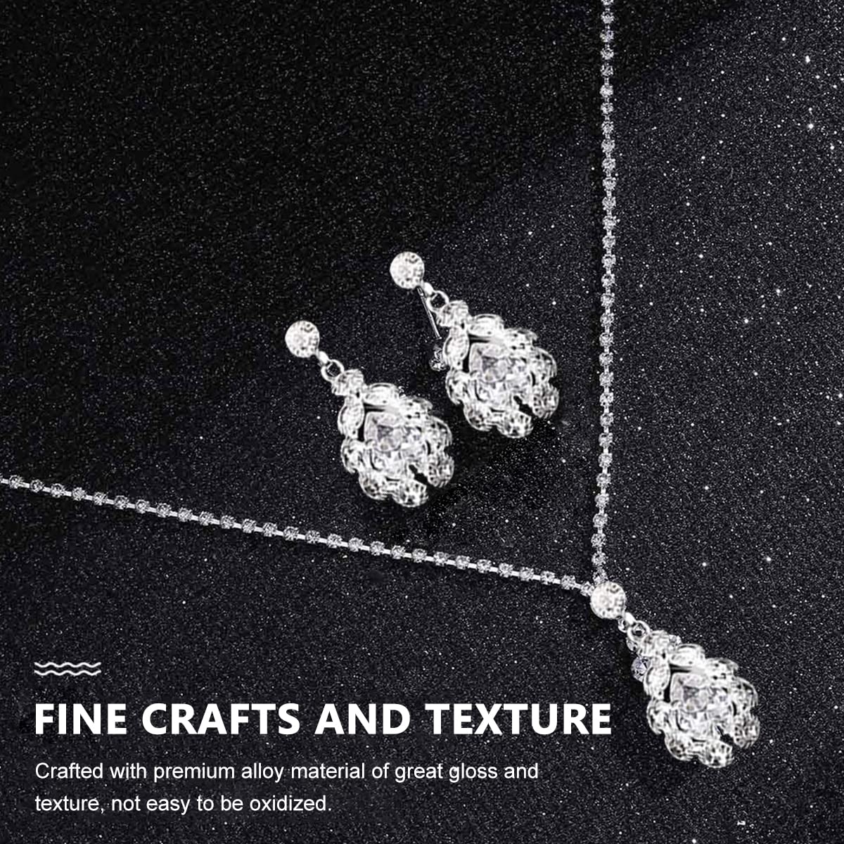 SANNIDHI Women Necklace Earrings Set Rhinestone Necklace Earstud Bridal Wedding Jewelry Sets Zircon Pendent Necklace Prom Gift Jewelry Set for Women and Girls SANNIDHI Women Necklace Earrings Set Rhinestone Necklace Earstud Bridal Wedding Jewelry Sets Zircon Pendent Necklace Prom Gift Jewelry Set for Women and Girls
